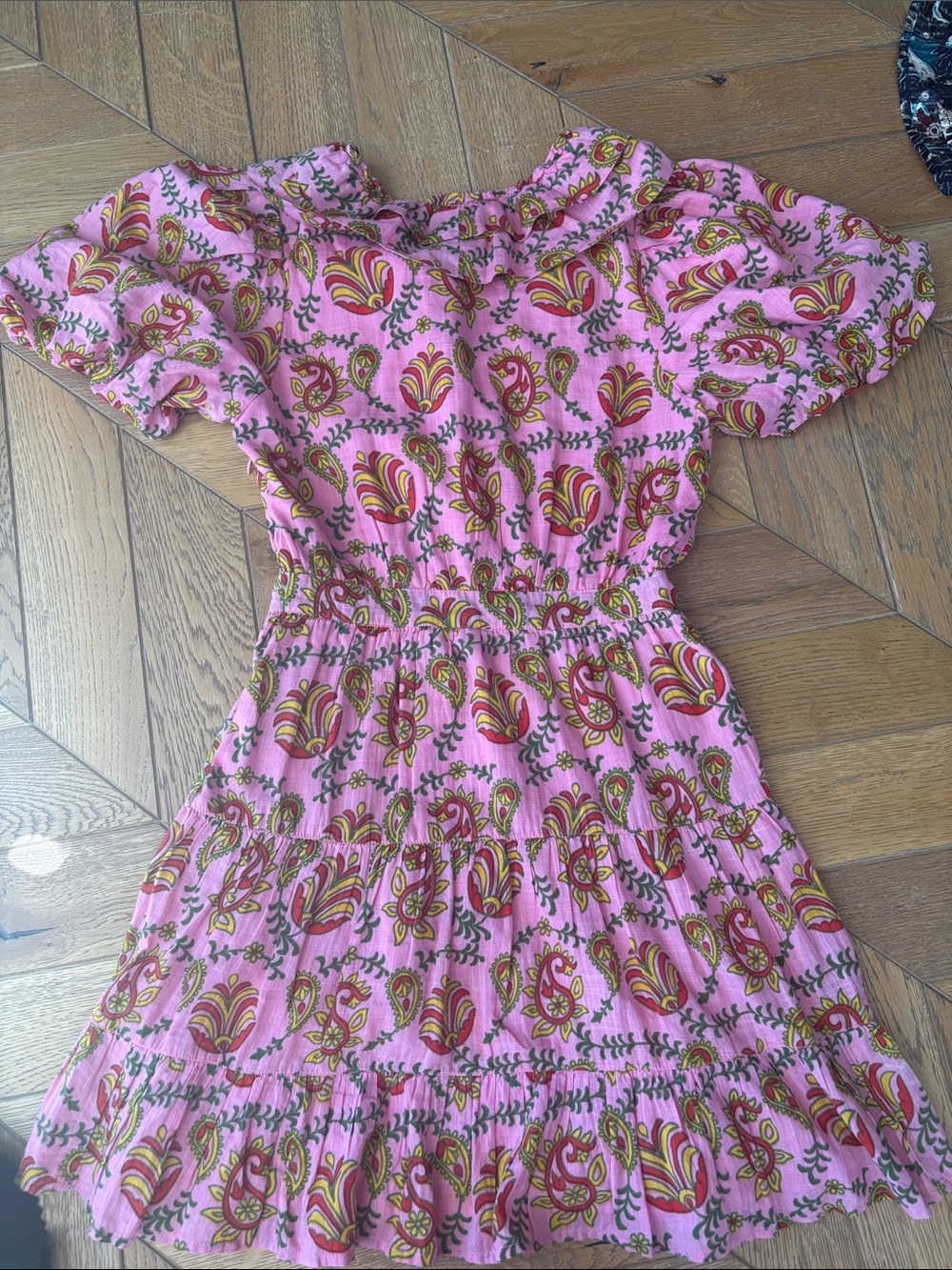 Pink Floral Ruffle Rahi Mini Dress - Picture 3 of 4